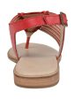 JOURNEE SIGNATURE Womens Red Wedge Fishbone Detail Traction Sole Cushioned Adjustable Strap Davis Round Toe Wedge Buckle Leather Slingback Sandal M Online Hot Sale