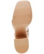 WILD PAIR Womens Beige Knit 1-1 2  Wood-Grain Platform Elastic Ankle Strap Cushioned Strappy Breathable Scarlitt Square Toe Block Heel Slip On Dress Heeled M Hot on Sale