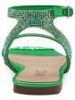 INC Womens Green Ankle Strap Rhinestone Persida Square Toe Slip On Sandals Shoes M Hot on Sale