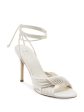 MARC FISHER LTD Womens White Twisted Ankle Wrap Tie Padded Strappy Brista Almond Toe Stiletto Lace-Up Heeled M Online now