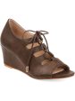 JOURNEE COLLECTION Womens Brown Cut-Out Details Kortlin Round Toe Wedge Lace-Up Sandals Shoes M Discount