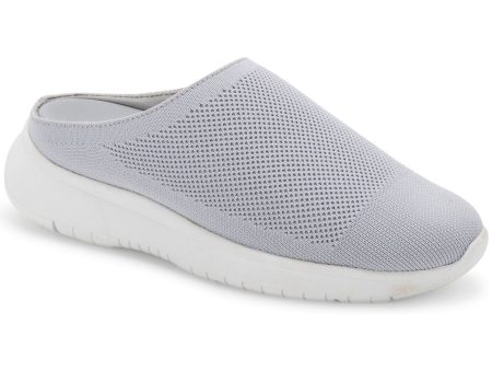 AQUA COLLEGE Womens Gray Removable Insole Waterproof Cushioned Karma Round Toe Slip On Mules M Online now