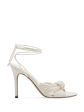 MARC FISHER LTD Womens White Twisted Ankle Wrap Tie Padded Strappy Brista Almond Toe Stiletto Lace-Up Heeled M Online now