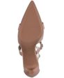 INC Womens Pink Mixed Media Studded Padded Gilana Pointed Toe Kitten Heel Buckle Dress Heeled M Hot on Sale