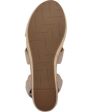 MARC FISHER Womens Beige 1  Platform Padded Cork-Like Jute Detailing Scalloped Ankle Strap Fayme Round Toe Wedge Buckle Leather Slingback Sandal M Discount