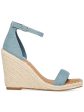 STEVE MADDEN Womens Blue Ankle Strap Comfort Submit Square Toe Wedge Buckle Espadrille Shoes M Online