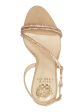 VINCE CAMUTO Womens Beige Embellished Asymmetrical Strappy Luanna Round Toe Stiletto Buckle Dress Slingback Sandal M Hot on Sale