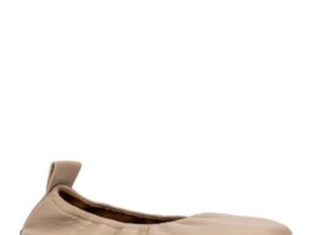 AQUATALIA Womens Beige Pull Tab Elastic Topline Padded Quortney Square Toe Leather Ballet Flats M Sale