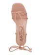 WILD PAIR Womens Nude Beige Slip Resistant Cushioned Strappy Santeago Square Toe Wedge Lace-Up Dress Heeled Thong Sandals M Sale