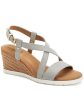 GIANI BERNINI Womens Gray Memory Foam Slingback Cushioned Comfort Dellie Round Toe Wedge Buckle Espadrille Shoes M Fashion