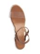 ANDRE ASSOUS Womens Beige Cushioned Transparent Strap Woven Stretch Alberta Round Toe Wedge Slip On Leather Slingback Sandal Hot on Sale