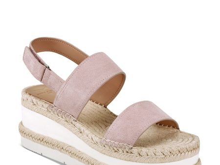 MARC FISHER Womens Pink 2  Platform Double Band Slingback Comfort Gallia Round Toe Wedge Leather Espadrille Shoes M Discount