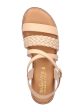 BELLA VITA Womens Beige Strappy Padded Adjustable Braided Ala Round Toe Block Heel Buckle Leather Sandals Shoes Fashion