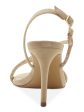 VINCE CAMUTO Womens Beige Embellished Asymmetrical Strappy Luanna Round Toe Stiletto Buckle Dress Slingback Sandal M Hot on Sale