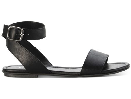 SUN STONE Womens Black Ankle Strap Miiah Round Toe Buckle Sandals Shoes M For Cheap