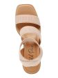 WILD PAIR Womens Beige Knit 1-1 2  Wood-Grain Platform Elastic Ankle Strap Cushioned Strappy Breathable Scarlitt Square Toe Block Heel Slip On Dress Heeled M Hot on Sale