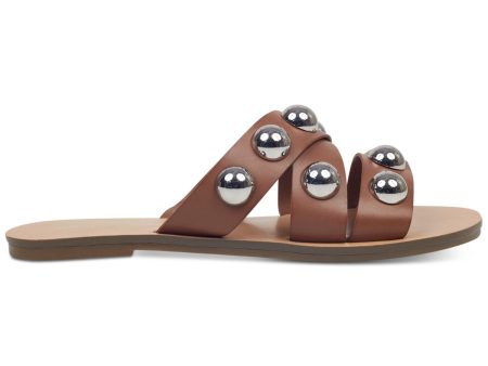 MARC FISHER Womens Brown Oversized Ornaments Bryte Round Toe Slip On Sandals Shoes M Online