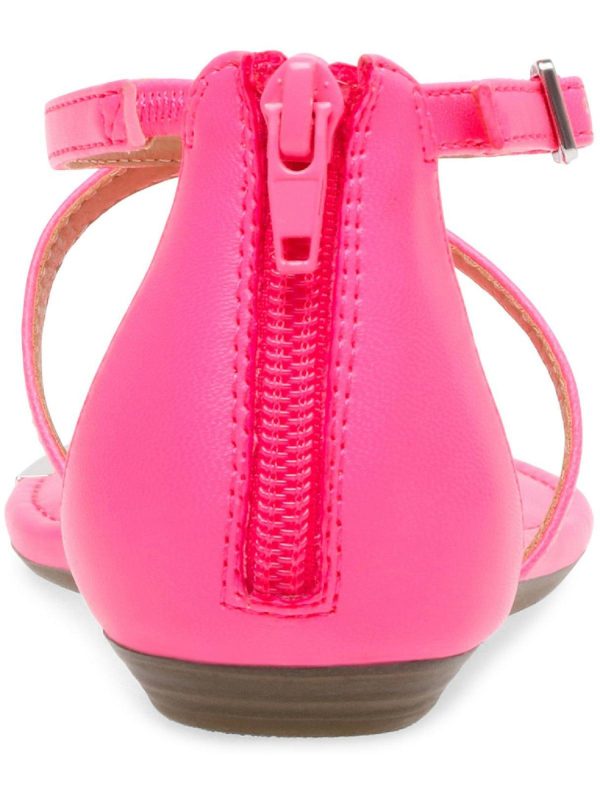 DOLCE VITA Womens Pink Hardware Detail Adjustable Strap Labelle Round Toe Buckle Thong Sandals Shoes M Online Sale