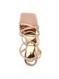 GUESS Womens Beige Strappy Glitter Sabie Square Toe Stiletto Buckle Dress Heeled M Hot on Sale