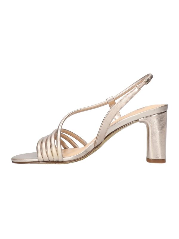 BELLA VITA Womens Beige Asymmetrical Padded Strappy Zariah Round Toe Block Heel Slip On Leather Dress Slingback Sandal WW Online now