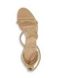 MARC FISHER LTD Womens Beige Rhinestone Padded Strappy Carita Open Toe Sculpted Heel Zip-Up Dress Heeled M Fashion