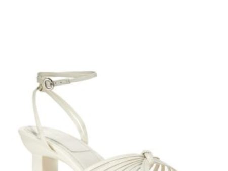 3.1 PHILLIP LIM Womens White Knotted Ankle Strap Padded Strappy Verona Pointed Toe Sculpted Heel Buckle Leather Heeled Online Hot Sale