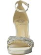 VINCE CAMUTO Womens Ivory Crossover Crystal Ankle Strap Embellished Kalvira Square Toe Stiletto Buckle Dress Heeled M Discount