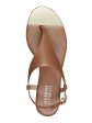 ALFANI Womens Beige T-Strap Cushioned Tinley Round Toe Wedge Buckle Leather Thong Sandals Shoes M For Discount