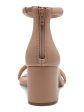 INC Womens Beige Ankle Strap Padded Sassia Round Toe Block Heel Zip-Up Heeled M Fashion