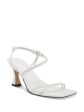 MARC FISHER LTD Womens Ivory Asymmetrical Padded Davia Square Toe Flare Slip On Leather Slingback Sandal M For Discount