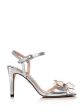 KATE SPADE NEW YORK Womens Silver Flower Metallic Padded Giulia Round Toe Stiletto Buckle Leather Dress Sandals Shoes M Online now