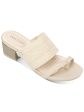 KENNETH COLE Womens Beige Woven Toe Loop Cushioned Logo Late Mule Round Toe Block Heel Slip On Thong Sandals Shoes M Online Hot Sale